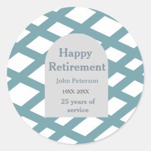 Happy retirement photo blue year years of service classic round sticker
