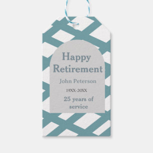 Happy retirement photo blue year years of service gift tags