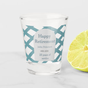 Happy retirement photo blue year years of service shot glass