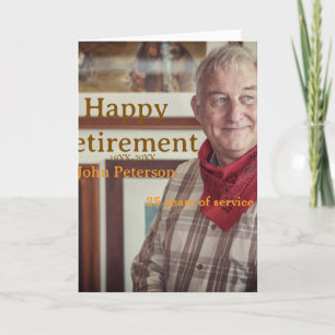 Happy retirement photo name year years of service card