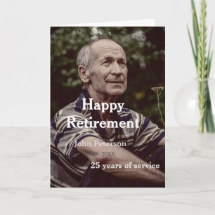 Happy retirement photo name year years of service  card