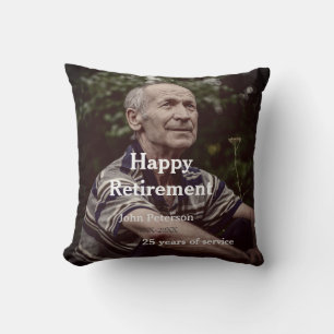Happy retirement photo name year years of service  cushion