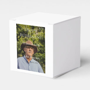 Happy retirement photo name year years of service favour box