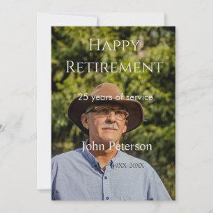 Happy retirement photo name year years of service invitation