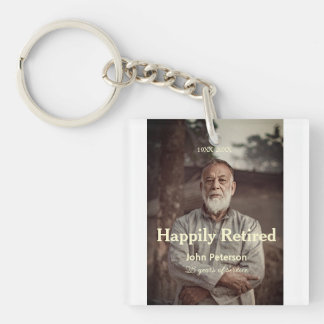 Happy retirement photo name year years of service  key ring