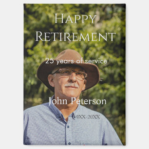 Happy retirement photo name year years of service magnet