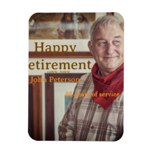 Happy retirement photo name year years of service magnet