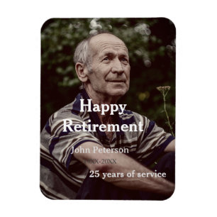 Happy retirement photo name year years of service  magnet