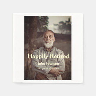 Happy retirement photo name year years of service  napkin