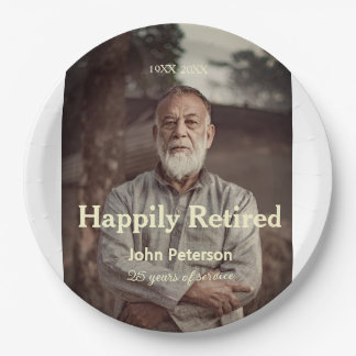 Happy retirement photo name year years of service  paper plate