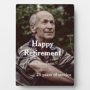 Happy retirement photo name year years of service plaque