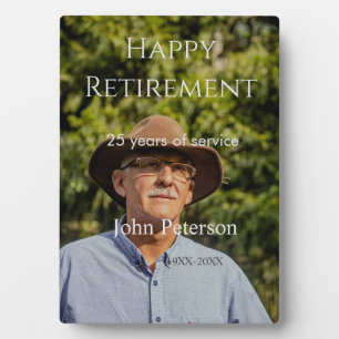Happy retirement photo name year years of service plaque
