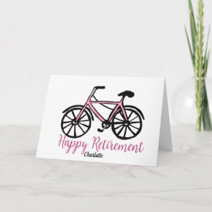Happy Retirement pink bike Card