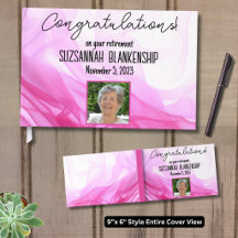 Happy Retirement Pink Watercolor Custom Photo