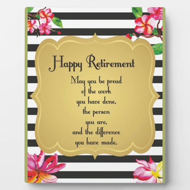 Happy Retirement Quote Farewell Gift Plaque (Front)