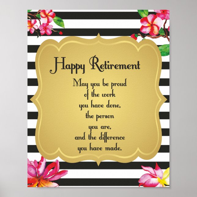 Happy Retirement Quote Farewell Gift Poster (Front)