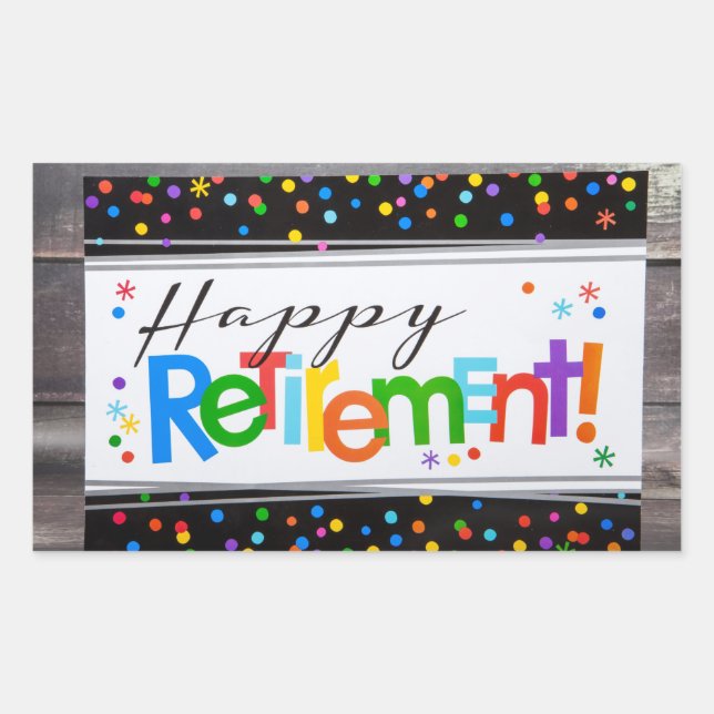 Happy Retirement Rectangular Sticker (Front)