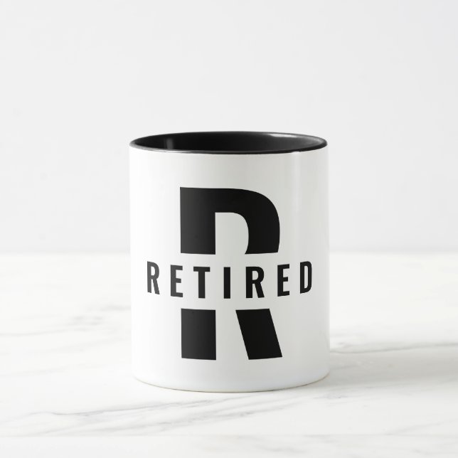 Happy Retirement Retiring Retired Monogram Initial Mug (Center)