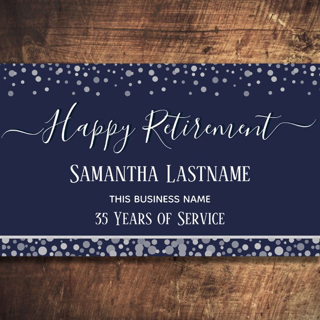 Happy Retirement Silver Confetti Banner (Creator Uploaded)