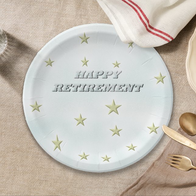 Happy Retirement Stars Paper Plate (Creator Uploaded)