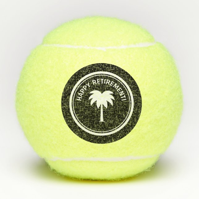 Happy Retirement tennis ball set for the retired (Front)