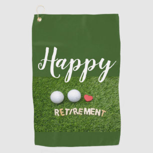 Happy Retirement to golfer with golf ball Golf Towel