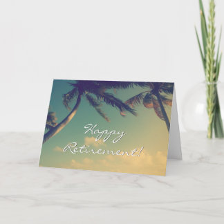 Happy Retirement tropical palm beach photo Card
