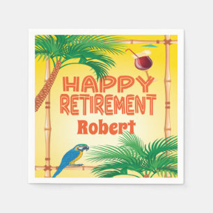 Happy Retirement tropical tiki luau Napkin