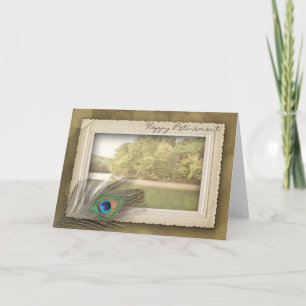 HAPPY RETIREMENT - VINTAGE LAKE SCENE CARD