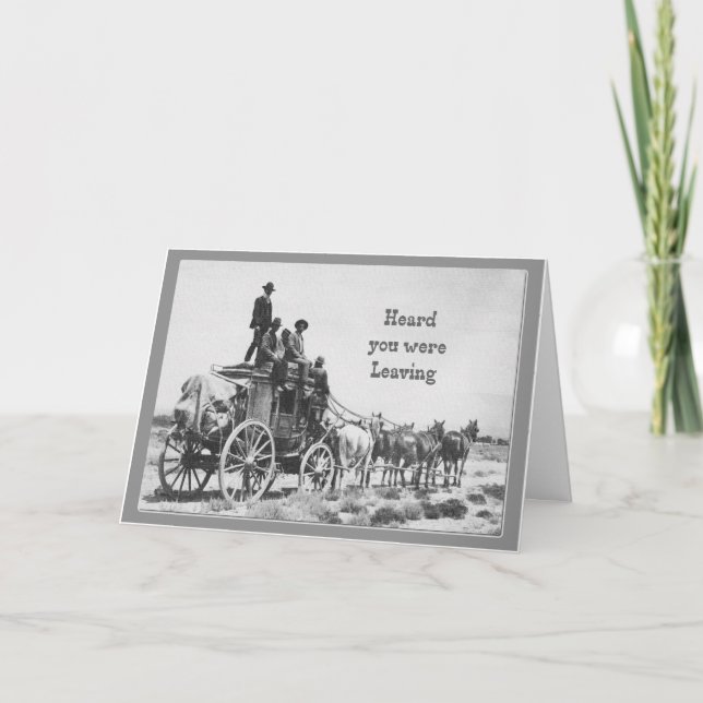 Happy Retirement Vintage Stagecoach Humour Card (Front)