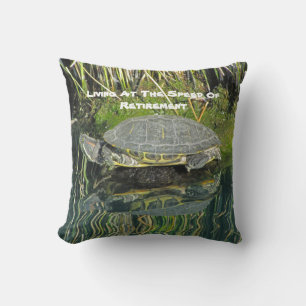 Happy Retirement Water Reflection Photo Turtle Cushion