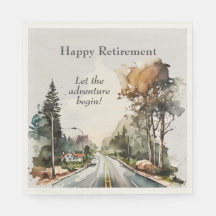 Happy Retirement Watercolor Road