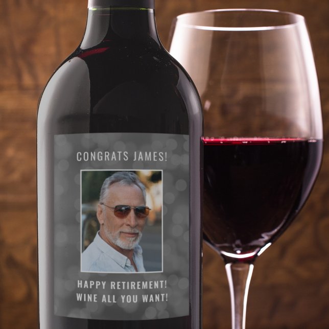 Happy Retirement Wine All You Want Personalised Wine Label (Creator Uploaded)