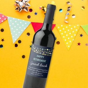 HAPPY RETIREMENT WINE LABEL
