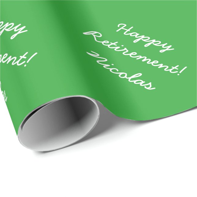 Happy Retirement wrapping paper with custom name (Roll Corner)