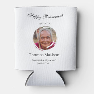 Happy retirement year name circle photo retired can cooler