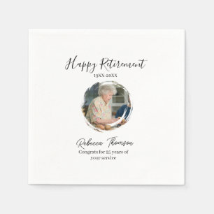 Happy retirement year name circle photo retired napkin