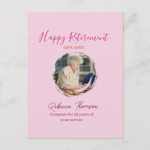 Happy retirement year name circle photo retired postcard