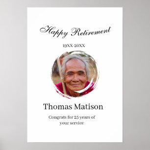 Happy retirement year name circle photo retired poster