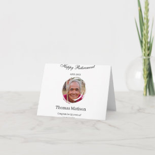 Happy retirement year name circle photo retired thank you card