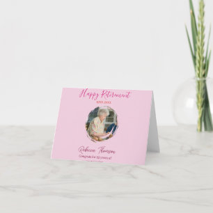 Happy retirement year name circle photo retired thank you card