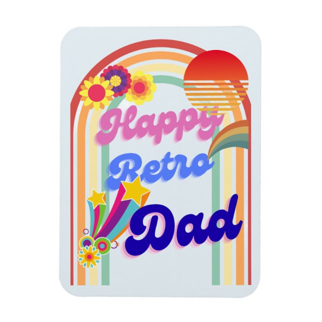 Happy Retro Dad Magnet (Vertical)