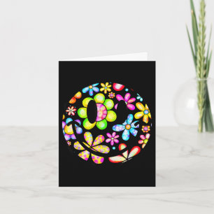 Happy retro daisy smile face colourful preppy men card