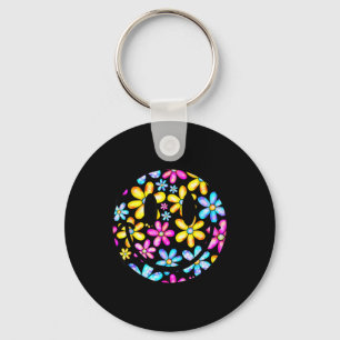 Happy Retro Daisy Smile Face Colourful Preppy Men Key Ring