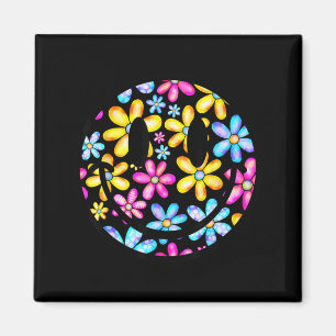 Happy Retro Daisy Smile Face Colourful Preppy Men Magnet
