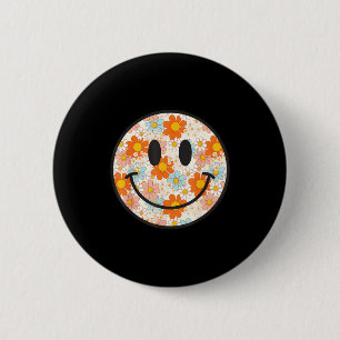 Happy Retro Daisy Smile Face Preppy Aesthetic Men 6 Cm Round Badge