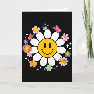 Happy Retro Daisy Smile Face Preppy Aesthetic Men Card