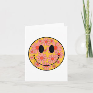 Happy Retro Daisy Smile Face Preppy Aesthetic Men Card