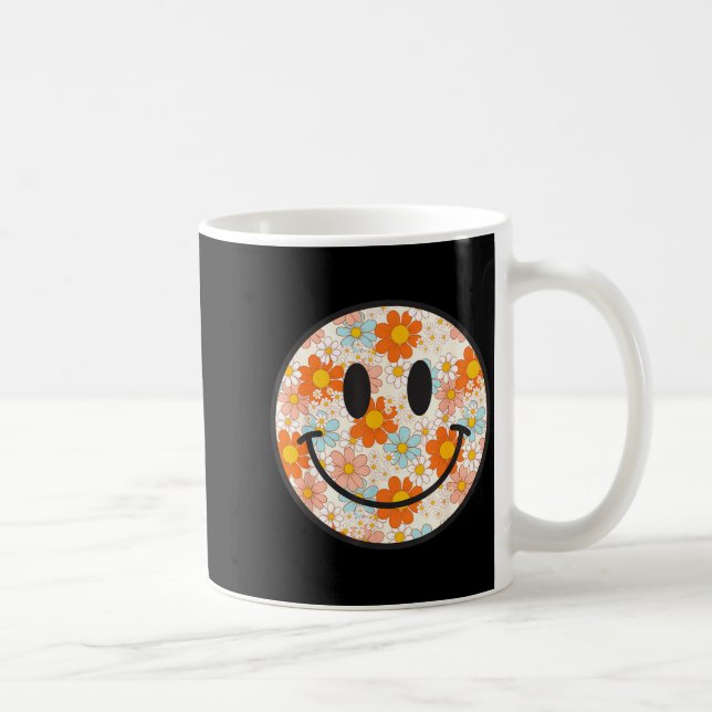 Happy Retro Daisy Smile Face Preppy Aesthetic Men  Coffee Mug (Right)