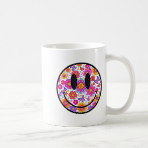 Happy Retro Daisy Smile Face Preppy Aesthetic Men Coffee Mug